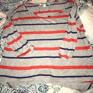 medium stripped half sleeve